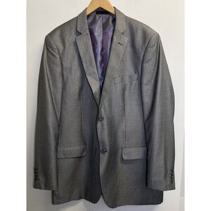 Vitali Mens 44L Poly Blend Sport Coat Blazer Black Houndstooth Two Button Jacket